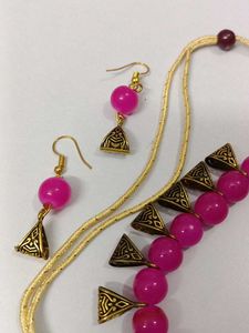 Boho Beaded Necklace &amp; Earring Set