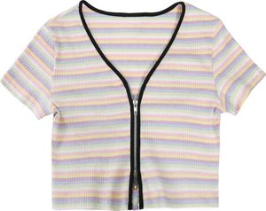 🌈Striped Zipper Crop Top! 💐