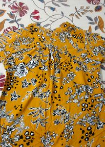 Yellow Floral Print Top