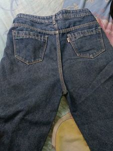 Blue Denim Wide Leg Jeans
