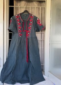 Embroidered Boho Maxi Dress