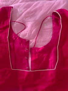 Elegant Pink Embroidered Saree