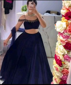 Elegant Navy Blue Lehenga Choli Set