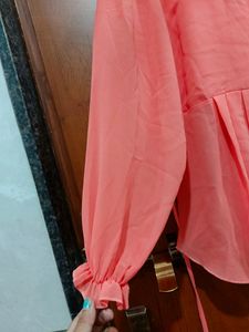 Fancy Peach Color Top For Women Flare Top