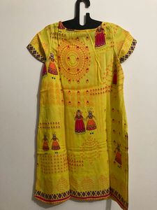 Bright Yellow Traditional Rajasthani Print