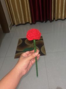 Handmade Crochet Red Rose