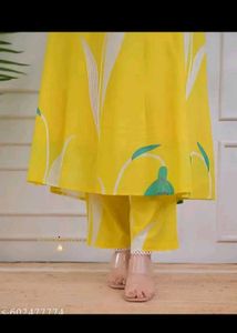 Vibrant Yellow Floral Kurta Set