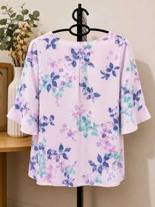 Floral Print Top with Tie Waist