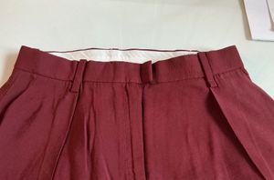 Stylish Maroon Wide Leg Trousers