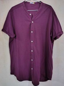Bewakoof Purple Pique Shirt