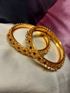 Gold Plated Bangles (2.4 Size) Totally New