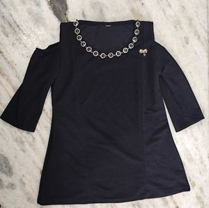 black cold shoulder top