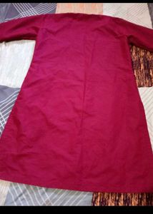 Maroon Kurta with White Salwar