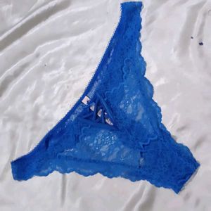 Lace Thong Panty - Royal Blue