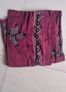 Maroon Saree with Butterfly Print