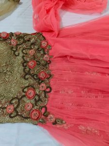 Elegant Peach Ethnic Gown