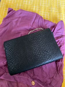 Embellished Black Clutch Bag