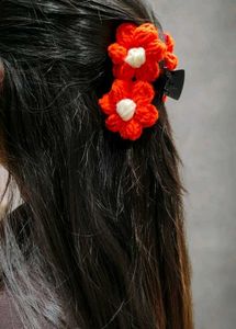 Cute Crochet Flower Hair Claw Clips