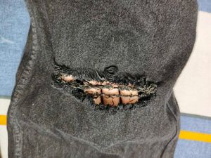 Black Wide-Leg Distressed Jeans