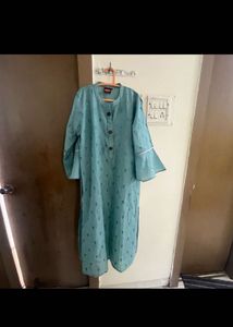 Stylish Teal Printed Kurta Set with Dupatta