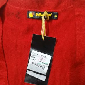 Red Woollen Long Shrug(Women's)