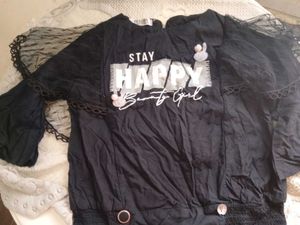 Black Top with "Stay Happy" Print
