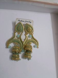 Beautiful Neon golden Party Wear Jhumkas
