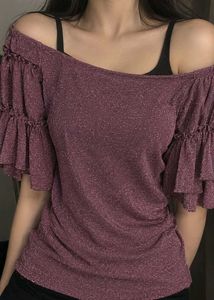 Stylish Plum-Purple Glitter Top 💜