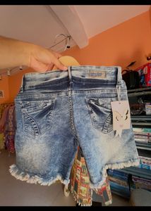 Distressed Denim Shorts