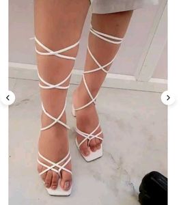 Strappy Zigzag Pattern Heels