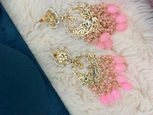 🌸Elegant Pink Beaded Chandelier Earring🌸s