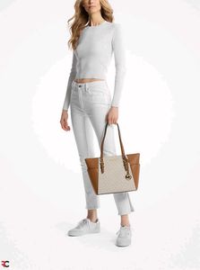 MICHAEL KORS* *CHARLOTTE TOP-ZIP LOGO TOTE BAG*