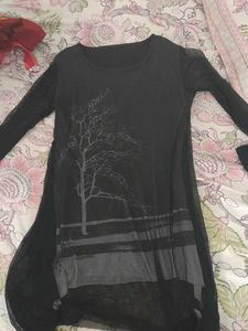 Unique Tree Print Long Sleeve Dress