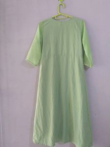 Kurta Top, A Line, Attached Coat Type Kurta, Light Green Colour, Light Weight Dress