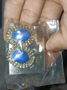 Fashion Earrings - Pink &amp; Blue Stones