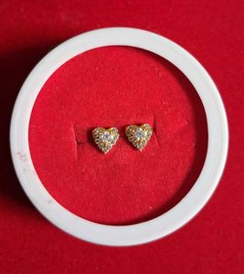 Heart Shaped Stud Earrings gold 22crt
