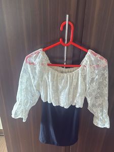 Chic Lace Top with Square Neck