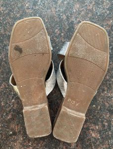 Sparkling Silver Crossover Sandals