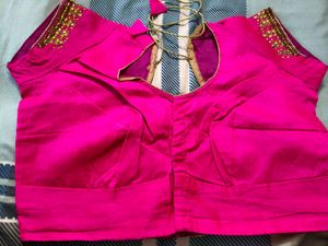 Lime Green beautiful Saree with contrast blouse