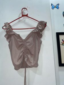 Ruched Front Tie Top