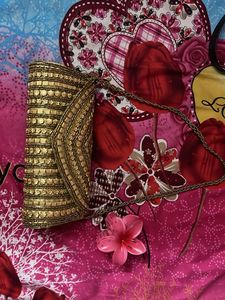 Elegant Gold Embellished Clutch