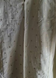 Elegant Cream Kurta with Sequins