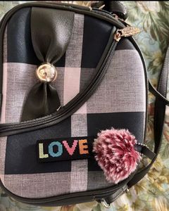Charming Plaid Crossbody Bag with Bow