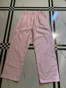 Pink Striped Wide Leg Pants