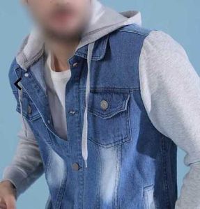 Men's Denim Jacket with Hoodie small size