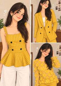 Stylish Yellow Striped top