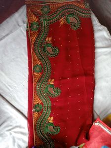 beautiful red saree