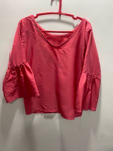 Coral Bell Sleeve V-Neck Top