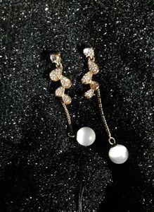 Elegant Drop Earrings with Pearl AD