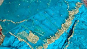 Teal Embellished Ethnic lehenga